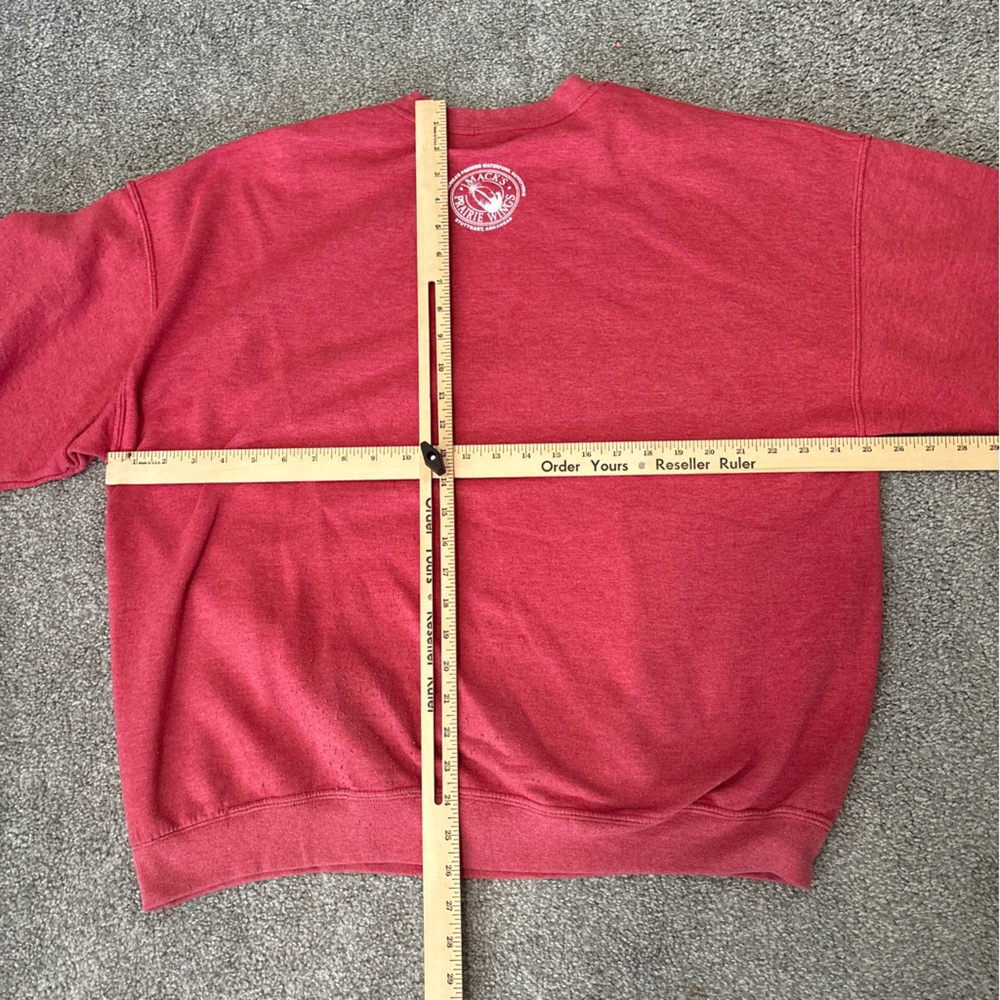 vintage Gildan sweatshirt mens XL red crewneck sweater 90s macks‎ prairie wings - Picture 9 of 11